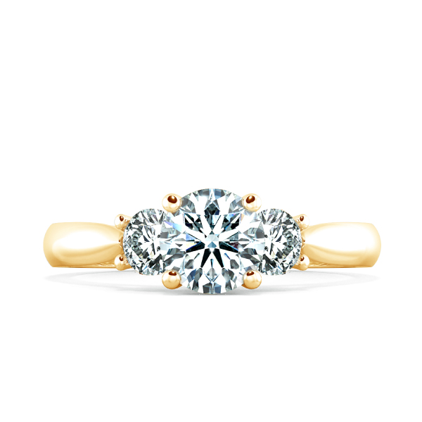 Nhẫn đính hôn Threestone đai trơn có bridge accent NCH3202 2